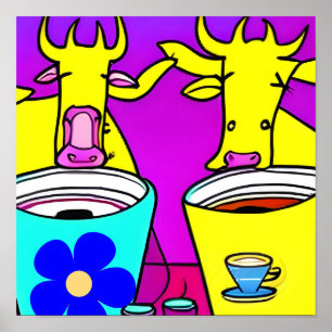 Cow Coffee Break Poster