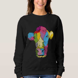 Cow Colourful Animals Farm Men Sweatshirt