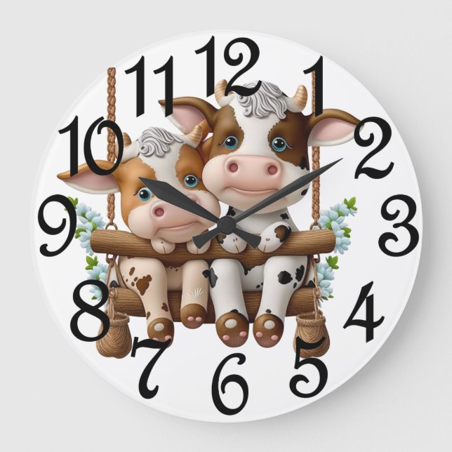 Cow Couple Large Clock (Front)