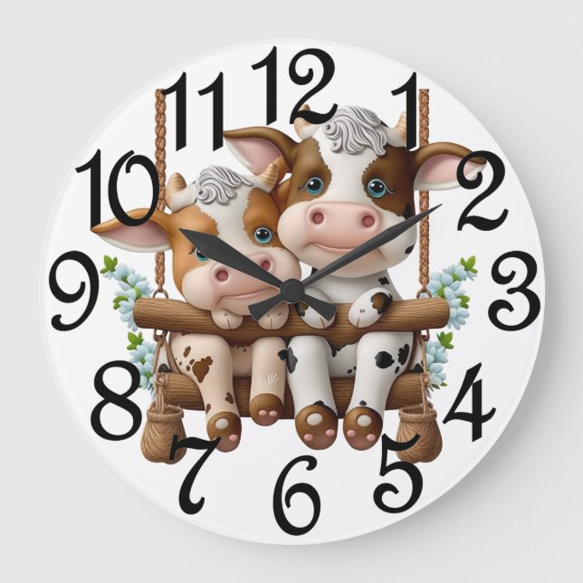 Cow Couple Large Clock (Front)