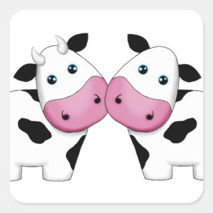 Cow Couple Square Sticker