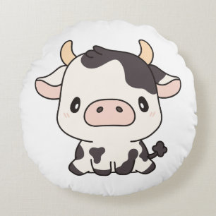 Cow Cow 2 Round Cushion