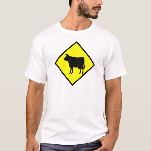 Cow Crossing Sign T-Shirt (Front)