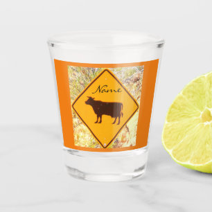 Cow Crossing Sign Thunder_Cove Shot Glass
