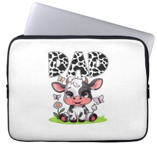 Cow Dad Birthday Family Matching Fathers Day Boy G Laptop Sleeve