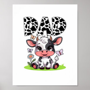 Cow Dad Birthday Family Matching Fathers Day Boy G Poster