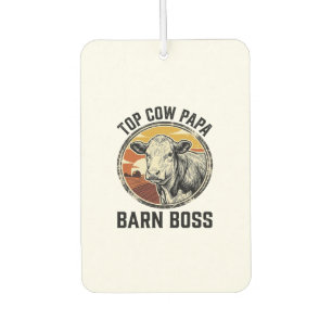 Cow Dad Shirt Vintage Engraved Farm Father Graphic Car Air Freshener