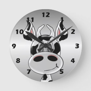 Cow Design Round Clock