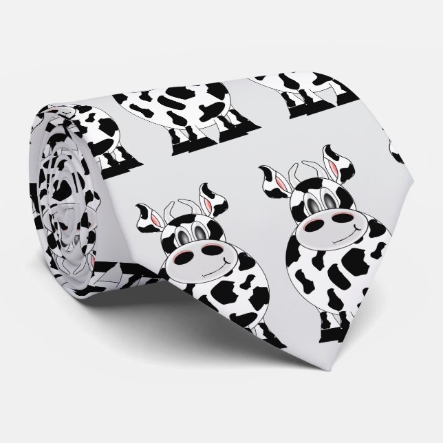 Cow Design Tie (Rolled)