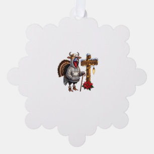 Cow Disguised Turkey Funny Thanksgiving Tee Cute T Tree Decoration Card