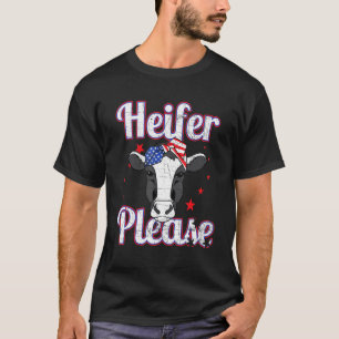 Cow Distressed Heifer Please Farm Animal T-Shirt
