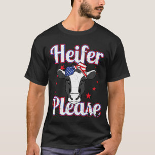 Cow Distressed Heifer Please Farm Animal T-Shirt