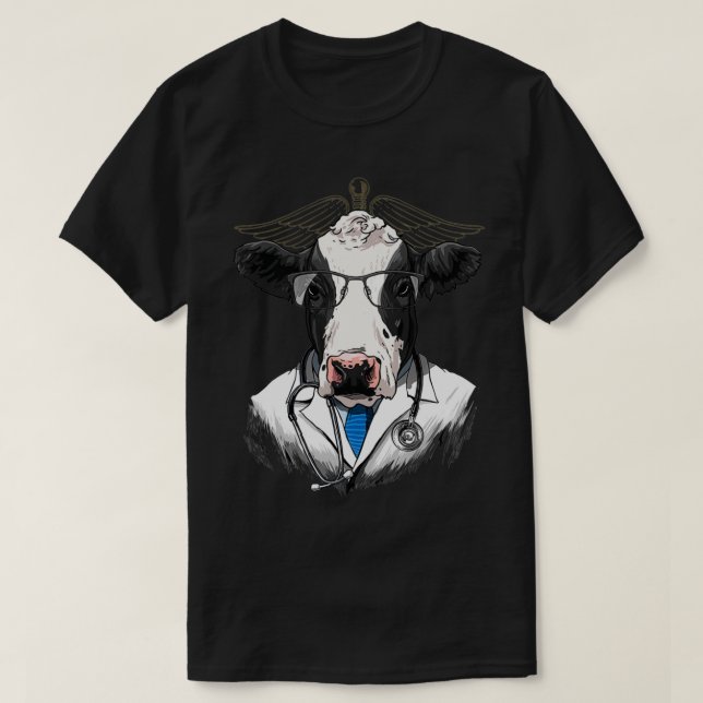 Cow Doctor Vet Veterinarian Animal Lover T-Shirt (Design Front)