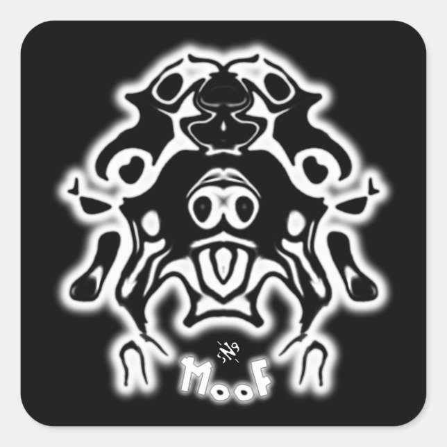 Cow dog sketch v4 square sticker (Front)