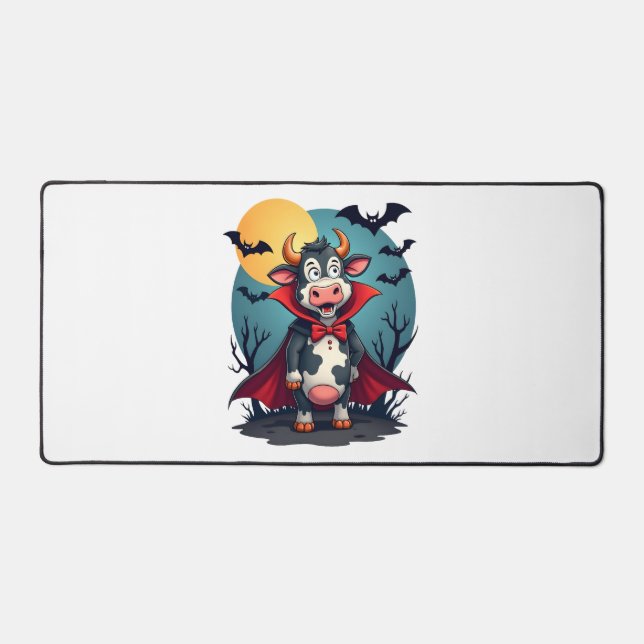 Cow Dracula Rises Desk Mat (Front)