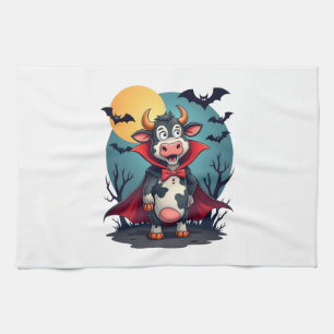 Cow Dracula Rises Tea Towel