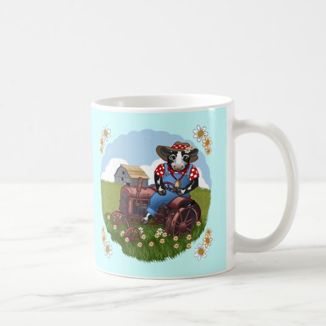 Cow Driving Tractor mug (Right)