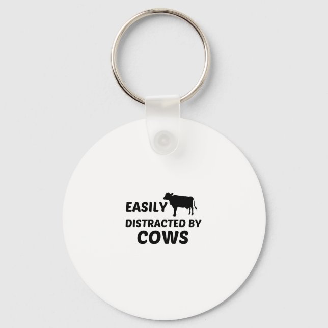 COW EASILY DISTRACTED KEY RING (Front)