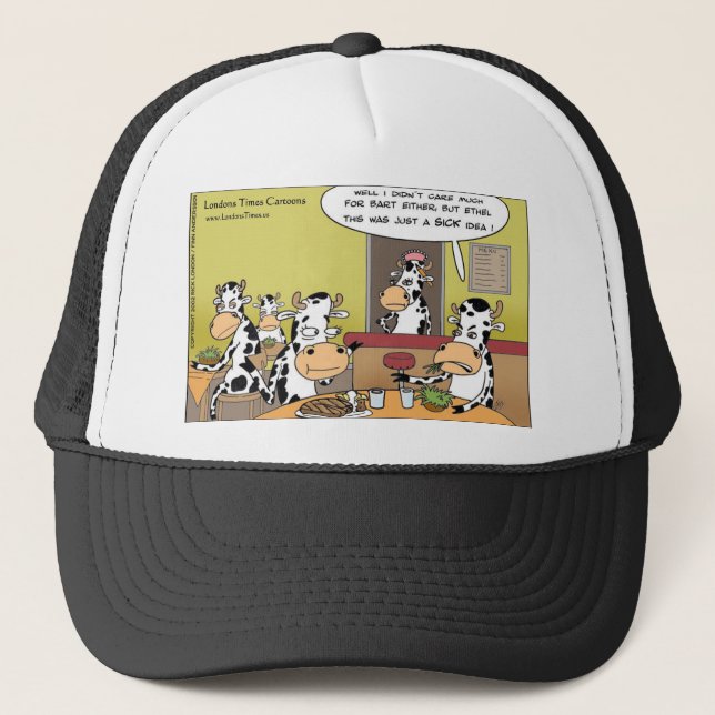 Cow Eats Husband Funny Gifts Tees Mugs & Cards Trucker Hat (Front)