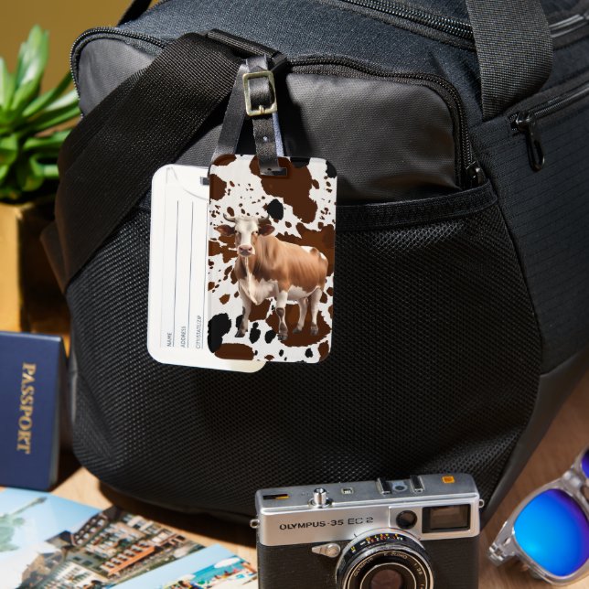 COW editable Luggage Tag (Front & Back)