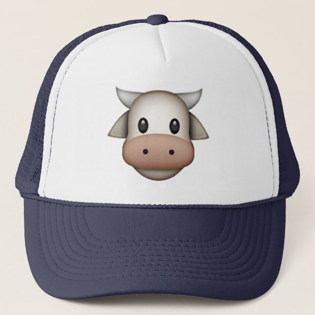 Cow - Emoji Trucker Hat (Front)