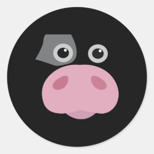 Cow Face Ox Halloween Costume Chinese New Year Classic Round Sticker