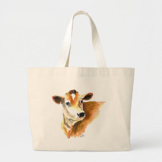 cow face tote bag