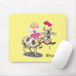 Cow Fairy Pink Hearts  Mouse Pad! Mouse Pad