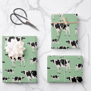 Cow Farm Animal Pattern Wrapping Paper Sheet