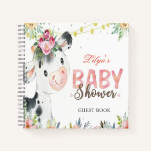 Cow Farm Animals Barnyard baby shower guest book