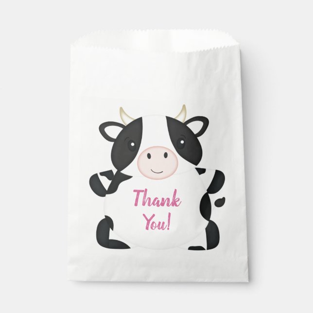 Cow Farm Birthday Party Favour Bag (Front)