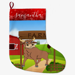 Cow farm bull Christmas Stocking