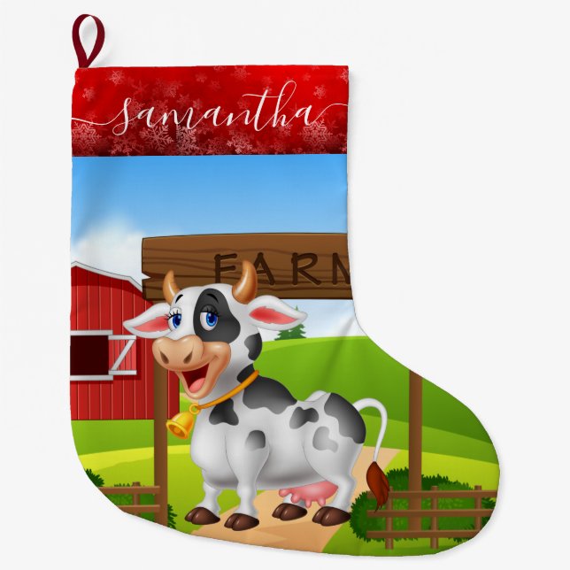 Cow farm Christmas Stocking (Front)