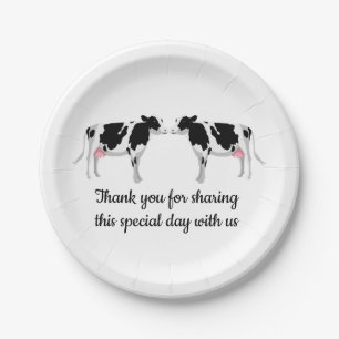 Cow Farm County Farmer Wedding Party Anniversary Paper Plate