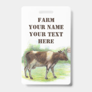 Cow farm ID badge