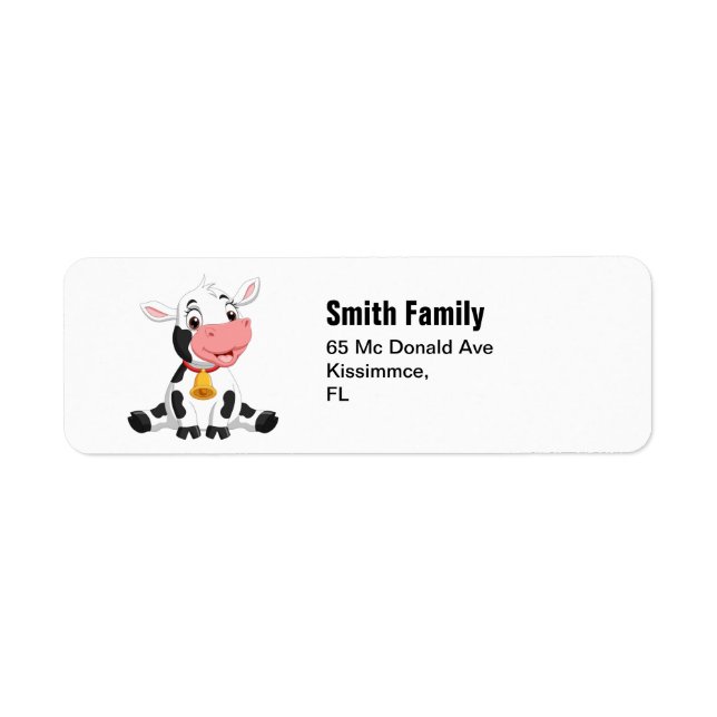 Cow farm label return address label (Front)