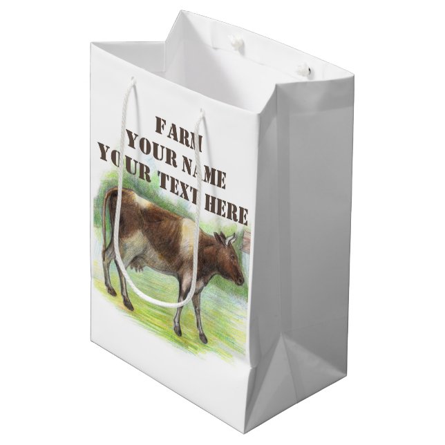 Cow farm  medium gift bag (Front Angled)