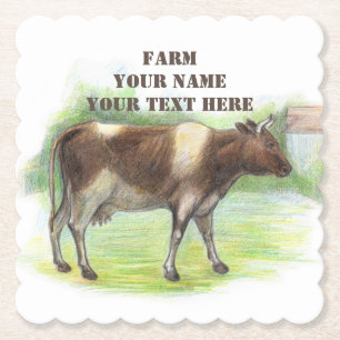 Cow farm  paper coaster