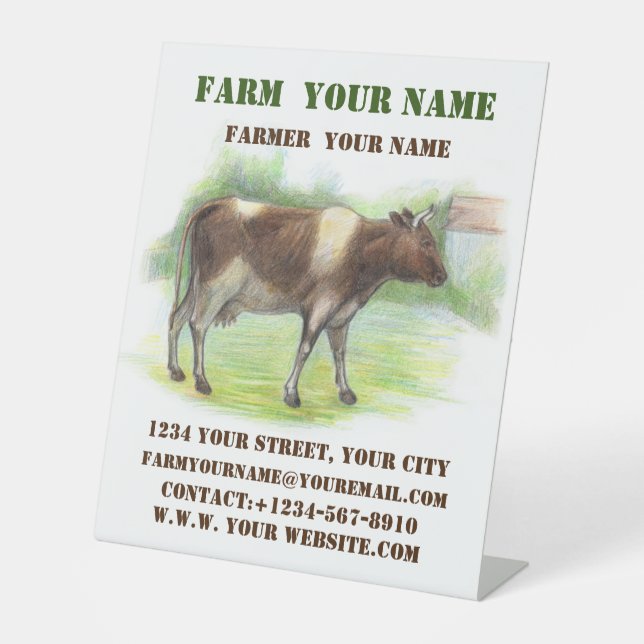  Cow farm Pedestal Sign (Front)