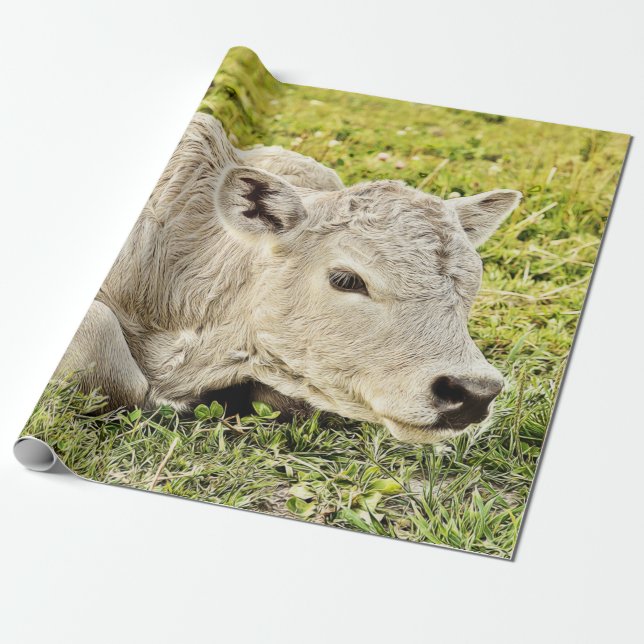Cow Farm Rustic Country Decoupage Wrapping Paper (Unrolled)