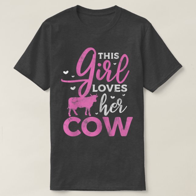 Cow Farmer Cow Lover Cow Owner Distressed  T-Shirt (Design Front)