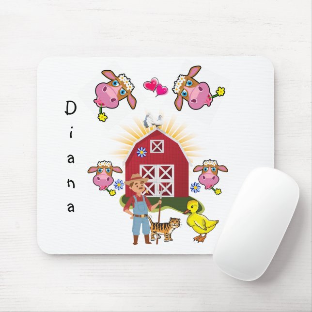 Cow Farmer Yellow Ducks  Mouse Pad! Mouse Pad (With Mouse)