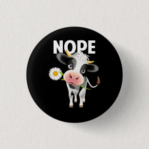 Cow Farmers Eating Daisy Flower Farm Animal Farmin 3 Cm Round Badge