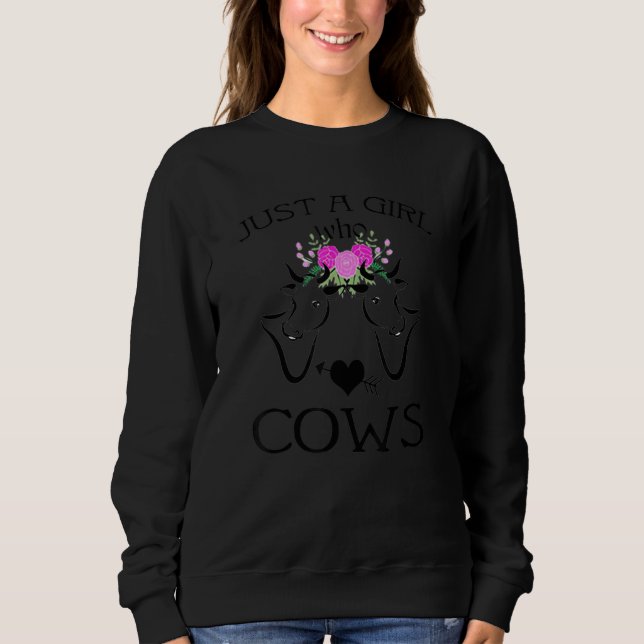 Cow  Farmers Market Organic Food Dairy Farming Sweatshirt (Front)