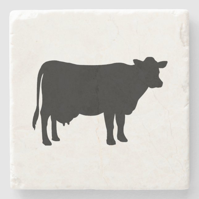 Cow Farmhouse Marble Stone Coaster (Front)