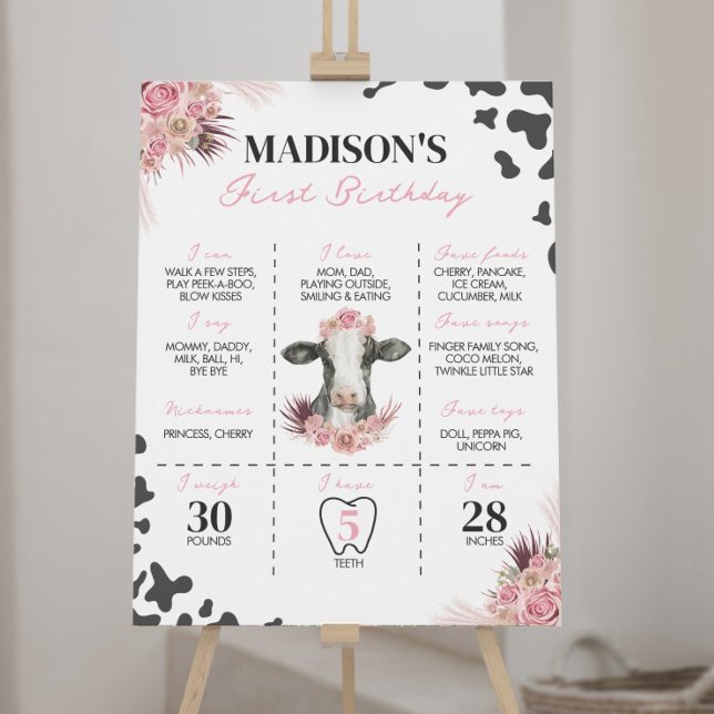 Cow First Birthday Milestone Sign (Creator Uploaded)