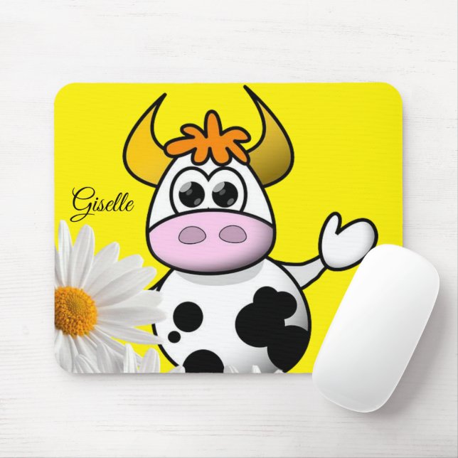 Cow Floral  Mouse Pad! Mouse Pad (With Mouse)