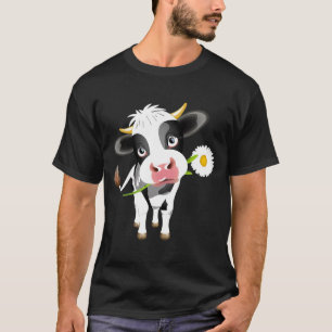 Cow Flower Farmer Farm Girl Calf Lover Women T-Shirt