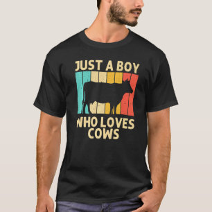 Cow For Boys Kids Farm Animal Cow Dairy Farmer T-Shirt