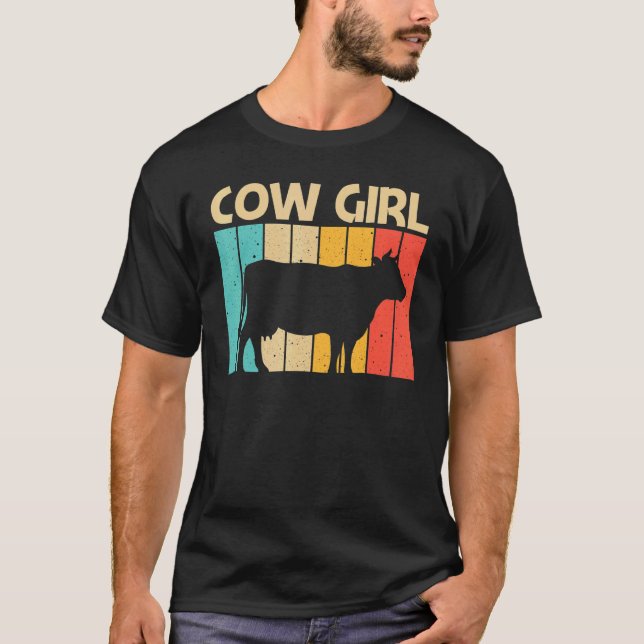 Cow For Girls Kids Farm Animal Cow   Dairy Farmer T-Shirt (Front)
